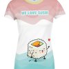 Playera Full Duo Amor Pareja San Valentín Love Sushi Partner - Imagen 2