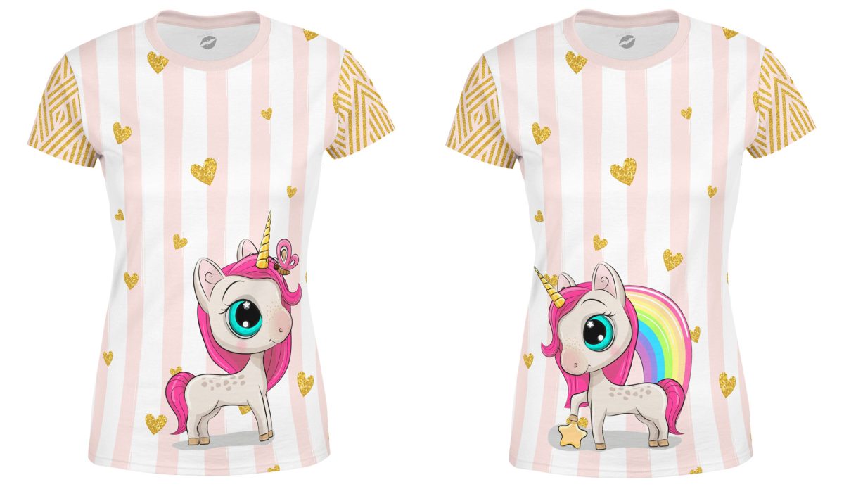 Playera Full Duo Amor San Valentín Corazón Glitter Unicornio