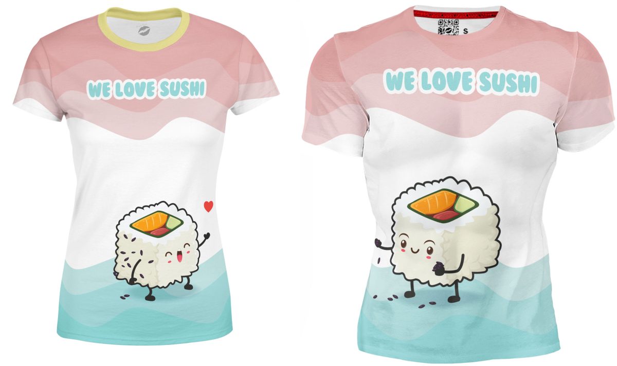 Playera Full Duo Amor Pareja San Valentín Love Sushi Partner