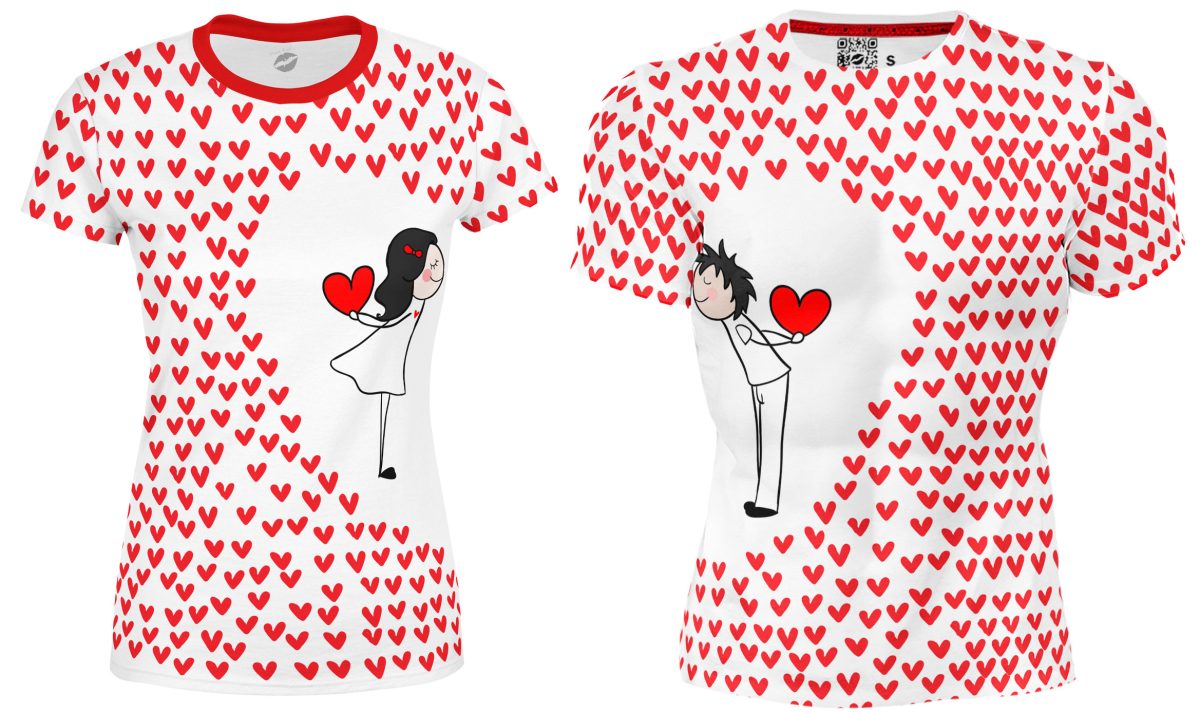 Playera Full Duo Amor San Valentín Tu Y Yo Beso Corazones