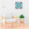 Cuadro Canvas Mandala Estilo Huichol Turquesa Rosa - Imagen 2