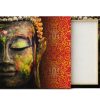 Cuadro Canvas Buda Meditación Oriental Rojo - Imagen 3