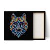 Cuadro Canvas Lobo Estilo Huichol - Imagen 3