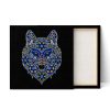 Cuadro Canvas Lobo Estilo Huichol Azul - Imagen 3
