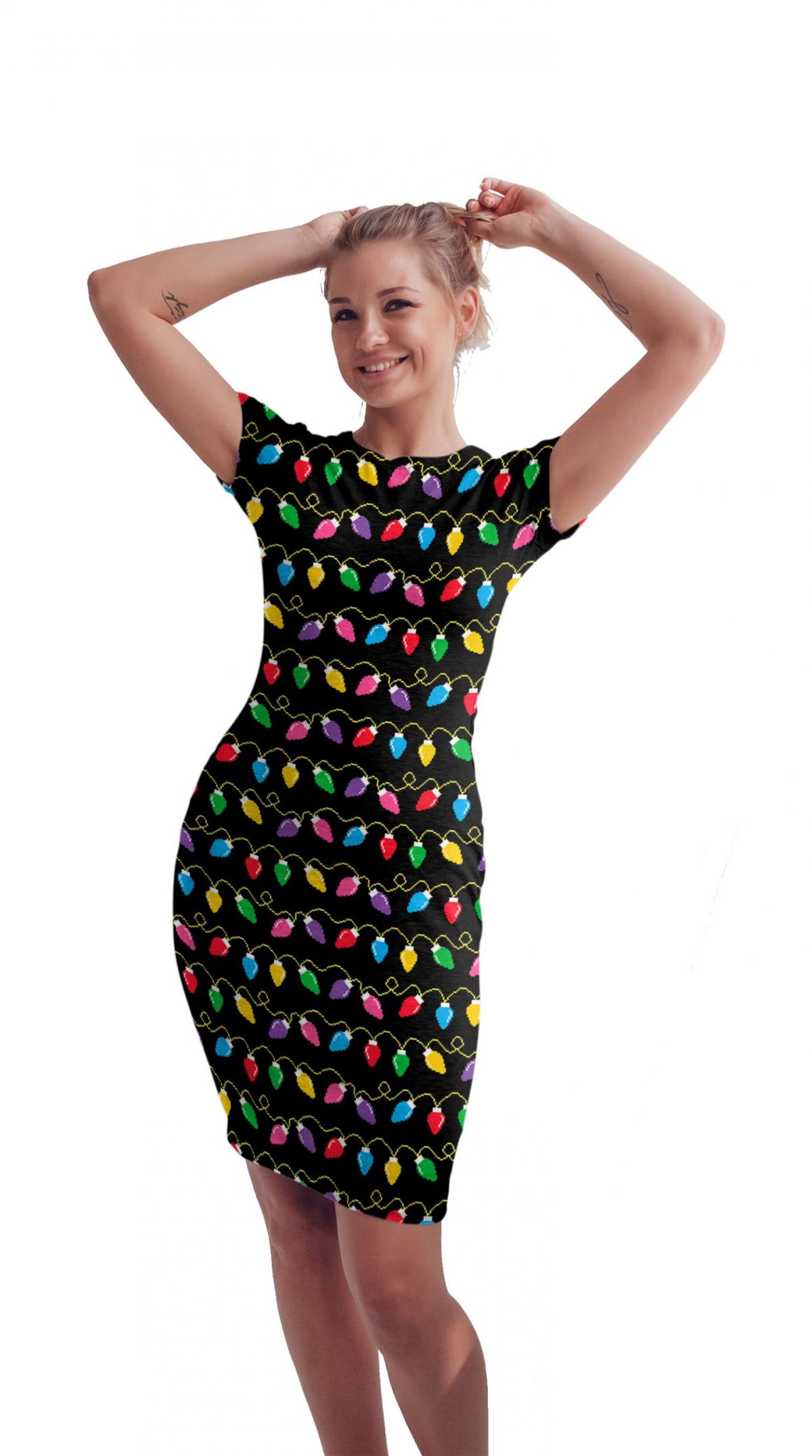 Vestido Sublimado Navidad Luces Navideñas