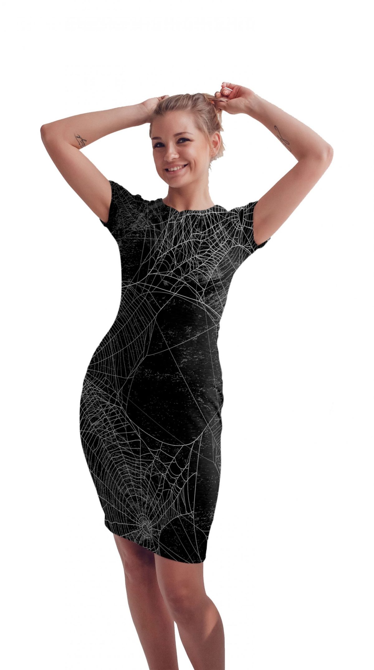 Vestido Sublimado Halloween Telarañas
