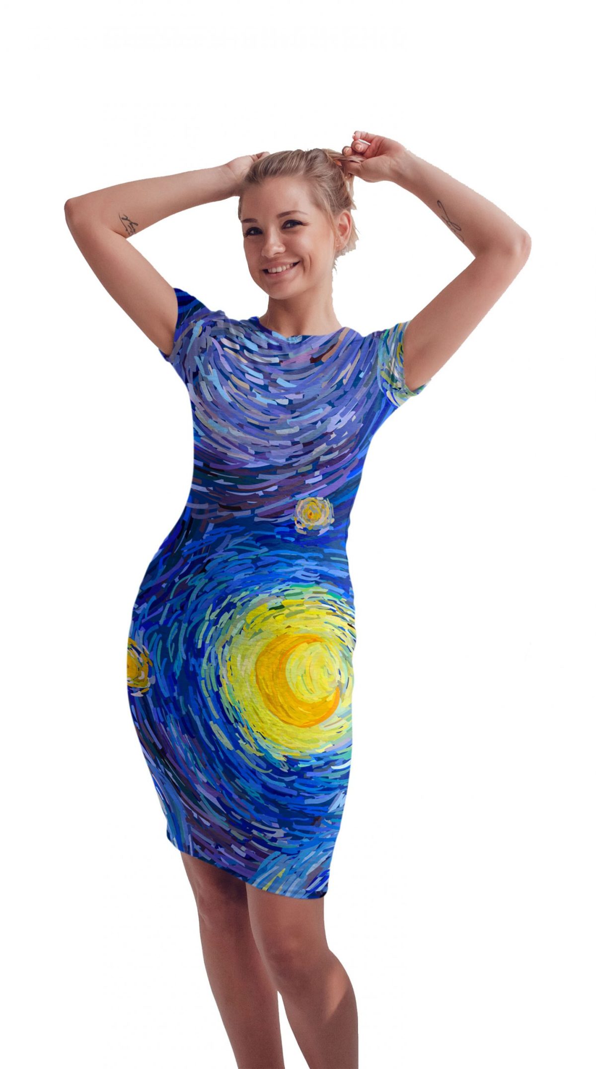 Vestido Sublimado Noche Estrellada