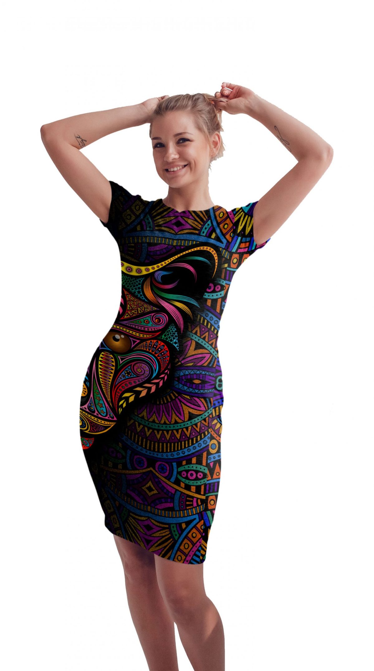 Vestido Sublimado Jaguar Tribal