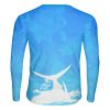 Playera Jersey Pesca Azul Pez Marlin Blanco Carnada - Imagen 2