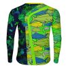 Playera Jersey Pesca Manga Larga Verde Neón Golden Fish - Imagen 2