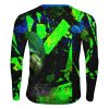Playera Jersey Pesca Manga Larga Pez Dorado Verde Fosfo - Imagen 2