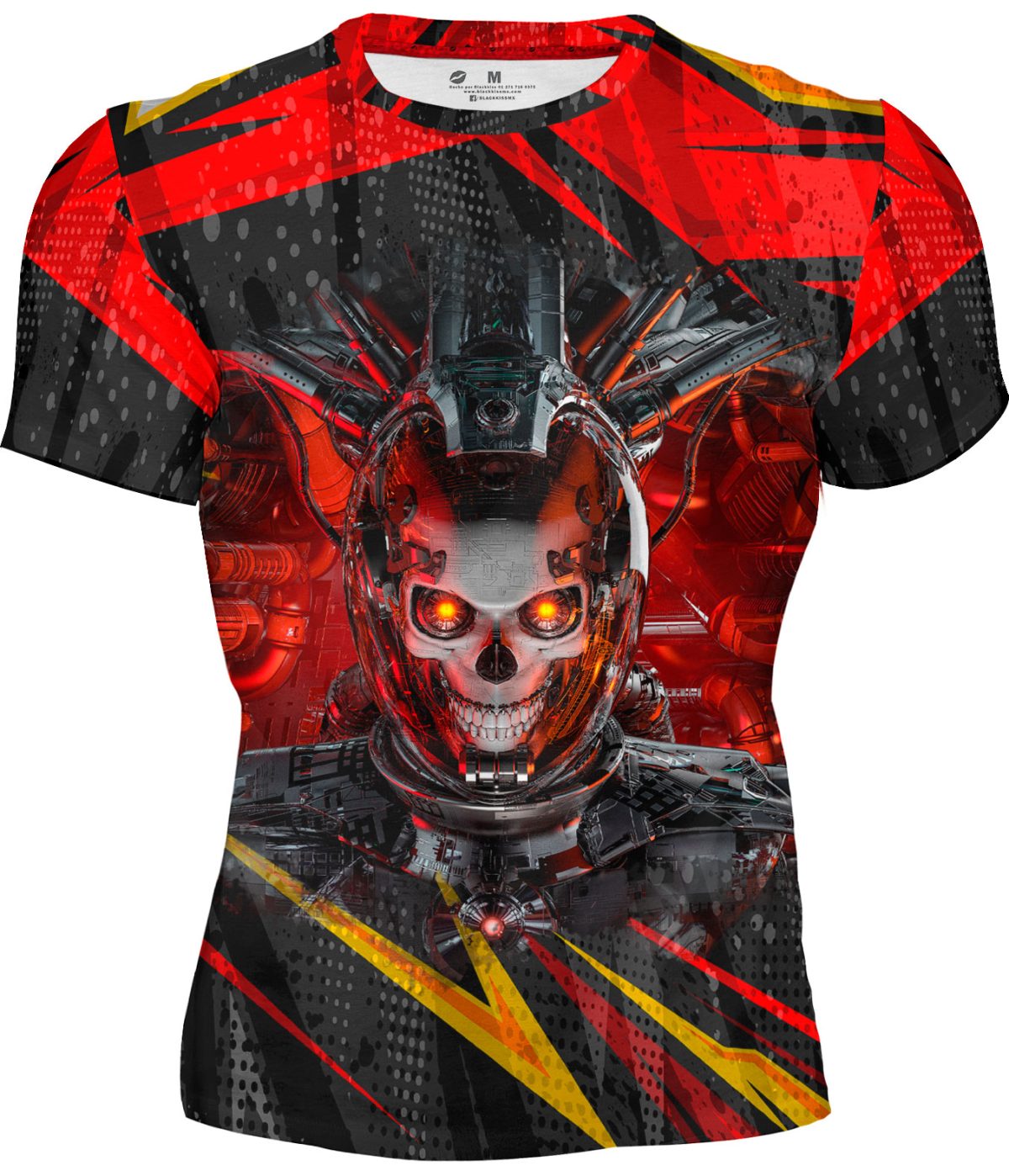 Playera Full Print  I Am Bot Robot Raya Rojo Amarillo