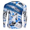 Playera Jersey Pesca Pescado Gris Con Rayas Deporte Anzuelo - Imagen 2