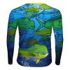 Playera Jersey Pesca Peces Dorado Verde Mar Azul Realista - Imagen 2