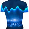 Playera Full Print Dj Ondas Neón Azules Audífonos - Imagen 2