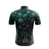 Jersey Ciclismo Manga Corta Maillot Mtb Calavera Cráneos Pattern Verde - Imagen 2