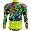 Jersey Ciclismo Manga Larga Maillot Mtb Flechas Colores Manchas Pintura - Imagen 2