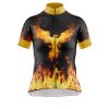 Jersey Ciclismo Manga Corta Maillot Mtb Llamas Águila Ardiendo Negra - Imagen 3