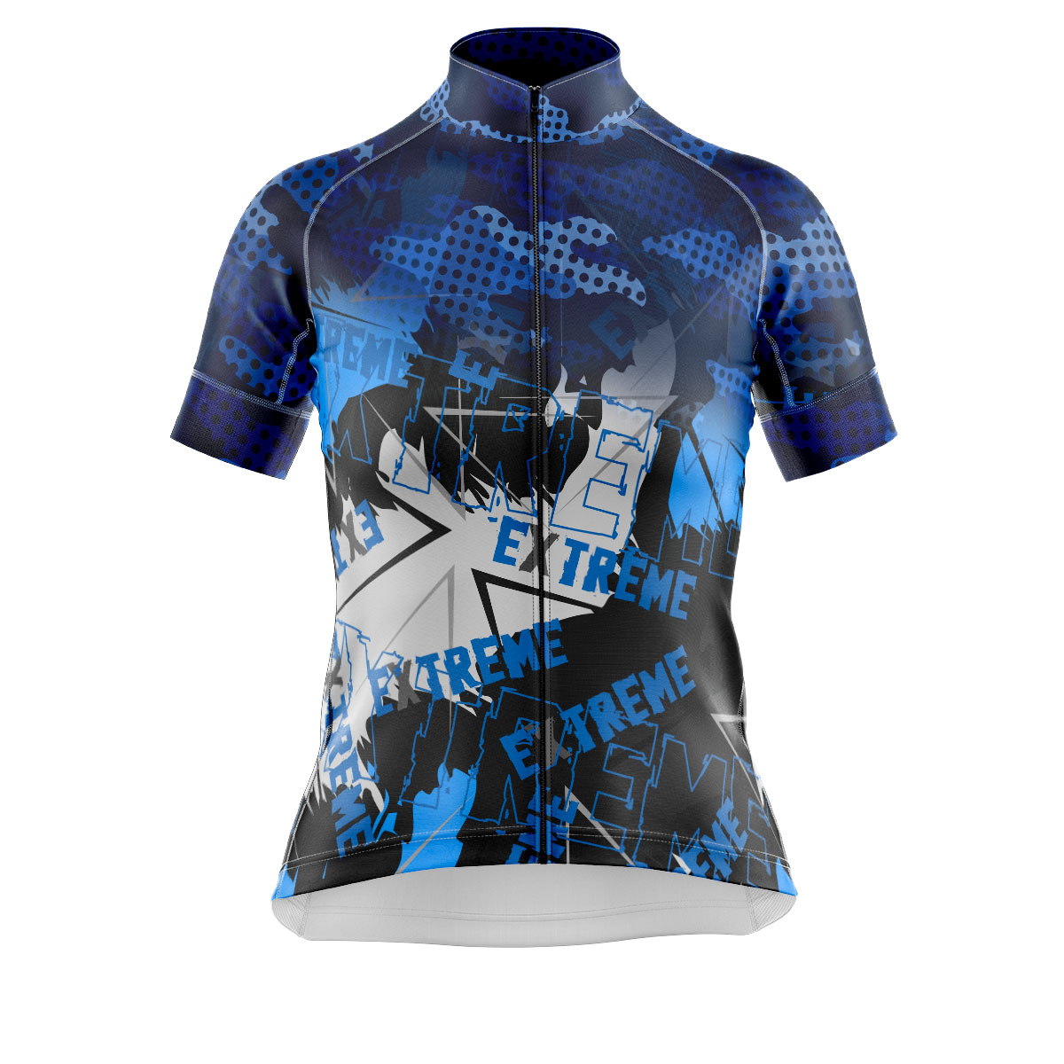 Jersey Ciclismo Manga Corta Maillot Mtb Extream Deporte Camuflaje Azul - Imagen 3