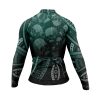 Jersey Ciclismo Manga Larga Maillot Mtb Calavera Cráneos Pattern Verde - Imagen 4