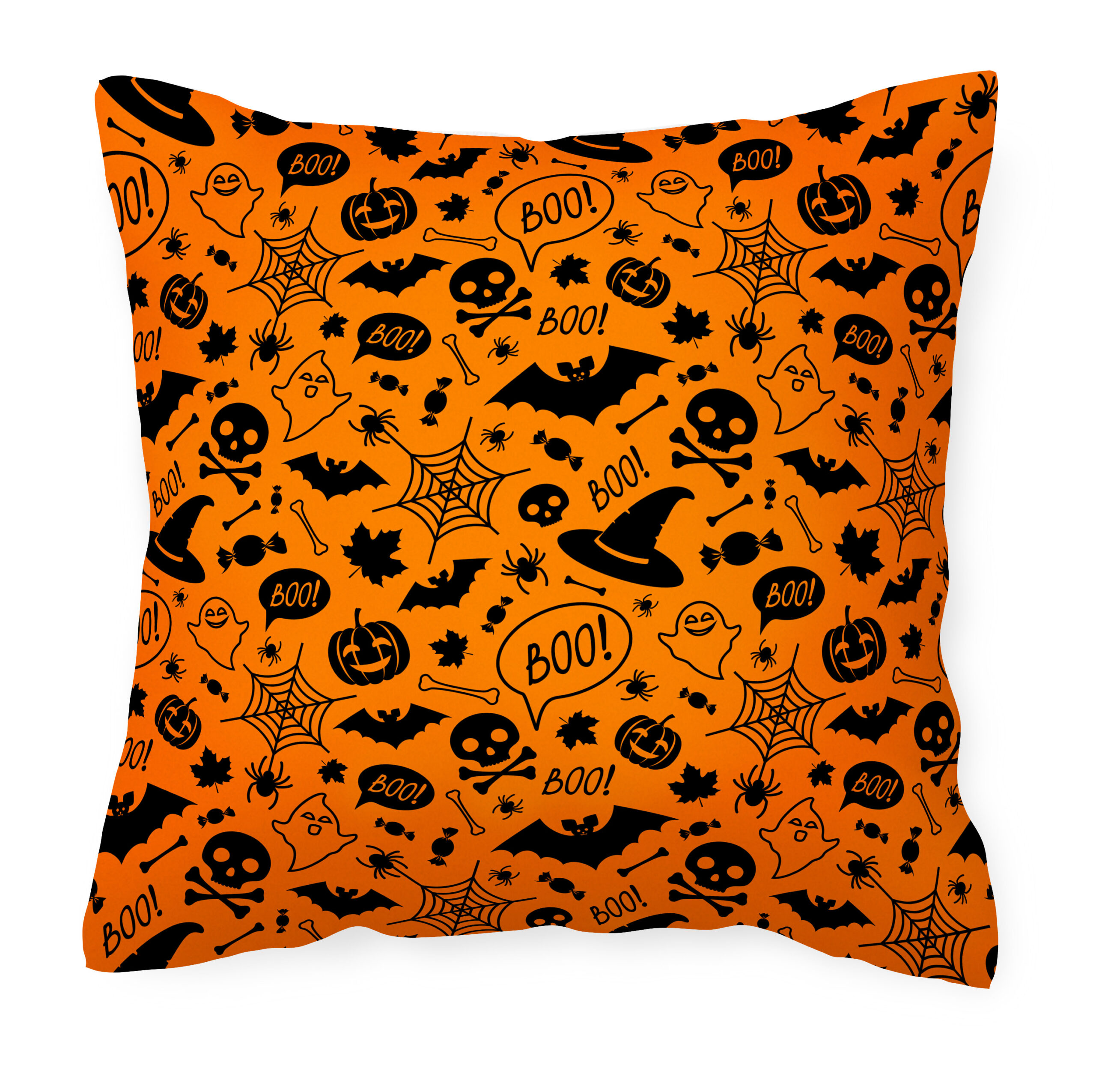 Cojín Tla Almohada Halloween Murciélagos Calabazas Naranja
