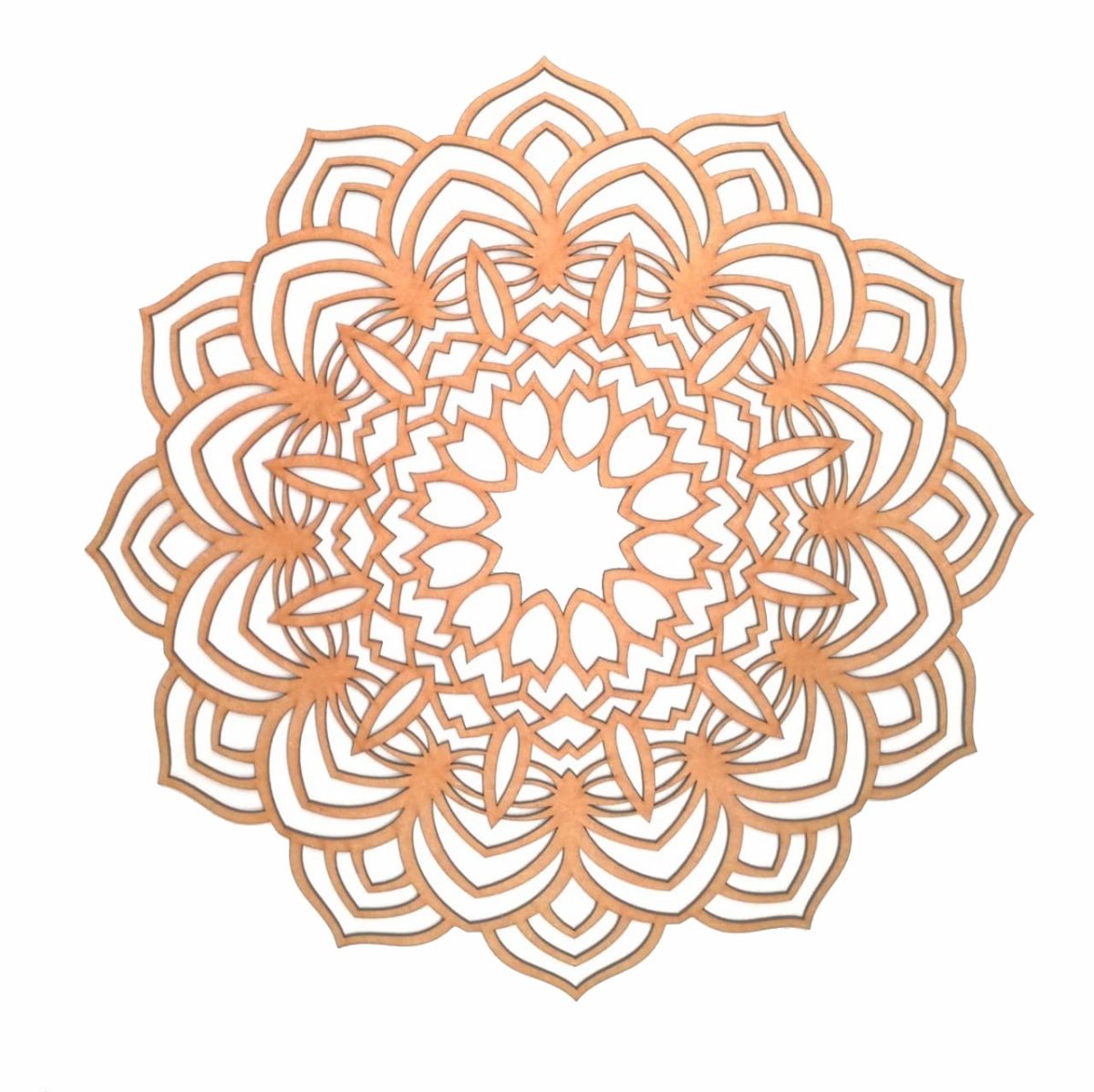 Decoración De Pared En Acabado Mdf Natural Mandala 60 Cm