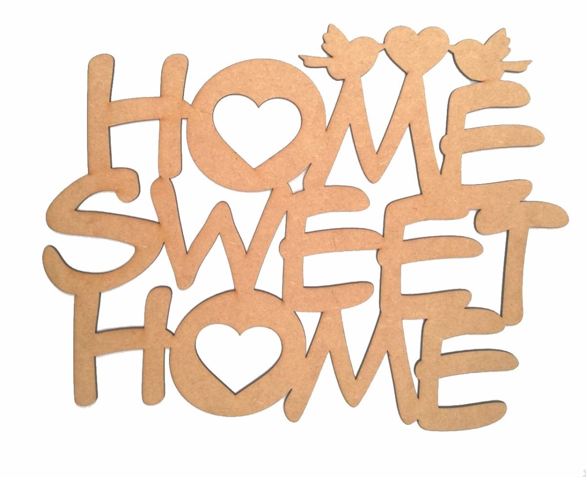 Bk 35 Cm Mdf 3 Mm Decoración Pared Home Sweet Home 35 Cm
