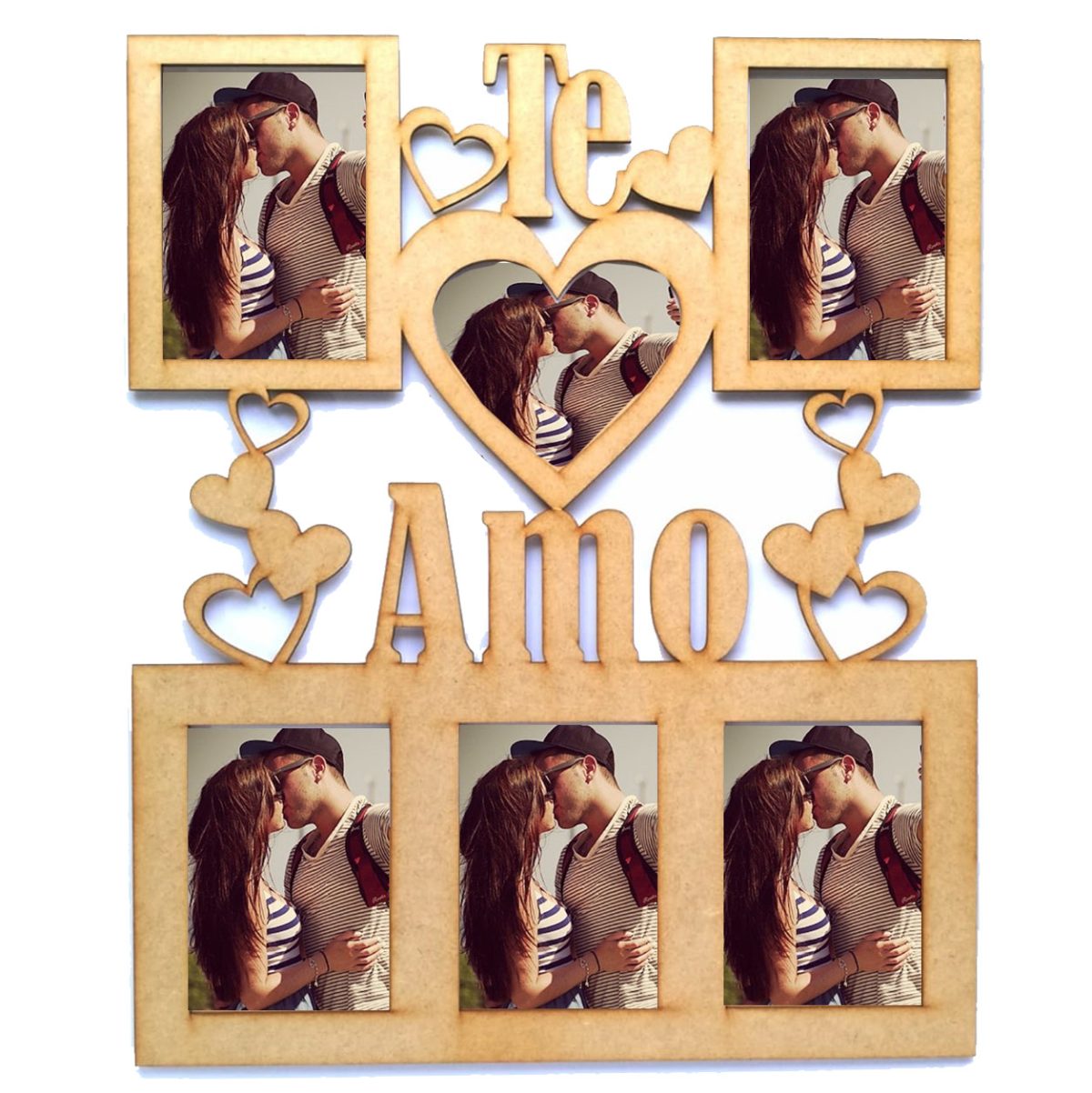 Portarretrato Mdf Amor Pareja Te Amo 6 Fotos