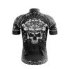 Jersey Ciclismo Manga Corta Maillot Mtb Calavera Gris Penacho Ojos Rojo - Imagen 2