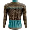 Jersey Ciclismo Manga Larga Maillot Mtb Calendario Azteca Beige Verde - Imagen 2