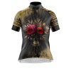 Jersey Ciclismo Manga Corta Maillot Mtb Dorada Calavera Negra Flores - Imagen 3