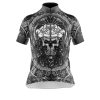 Jersey Ciclismo Manga Corta Maillot Mtb Calavera Gris Penacho Ojos Rojo - Imagen 3