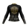 Jersey Ciclismo Manga Larga Maillot Mtb Dorado Calendario Azteca Negra - Imagen 3