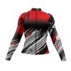 Jersey Ciclismo Manga Larga Maillot Mtb Llantas Derrape Rojo Y Negro - Imagen 3
