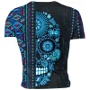 Playera  Full Print Caballero Calavera Grecas Azul 389 - Imagen 2