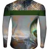 Playera Sublimada Full Print Manga Larga Pesca Verde Peces Escamas Mar - Imagen 2
