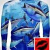 Playera Sublimada Full Print Manga Larga Peces En El Mar - Imagen 2