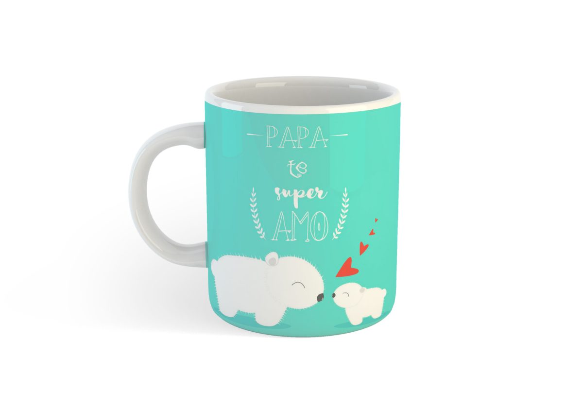 Taza Sublimada Día Del Padre Papá Te Super Amo Osos