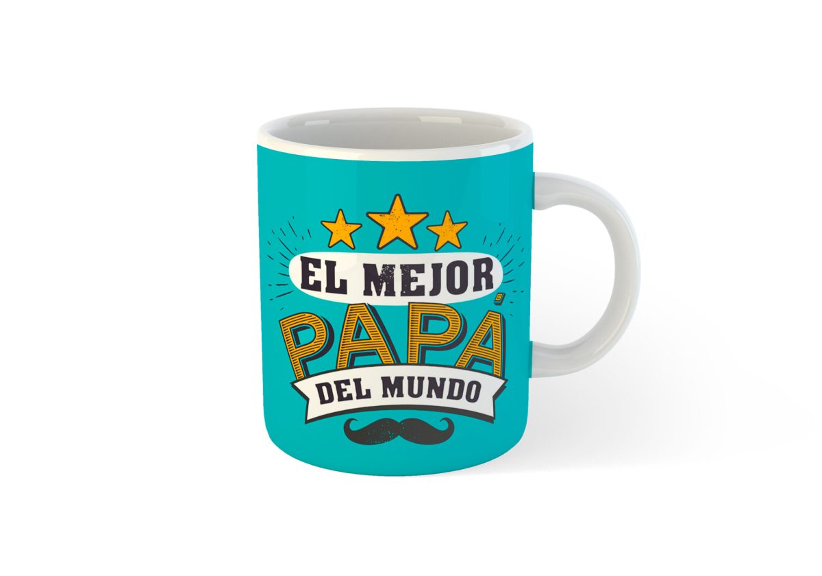 Taza Impresión El Mejor Papa Del Mundo Dia Del Padre Bigote
