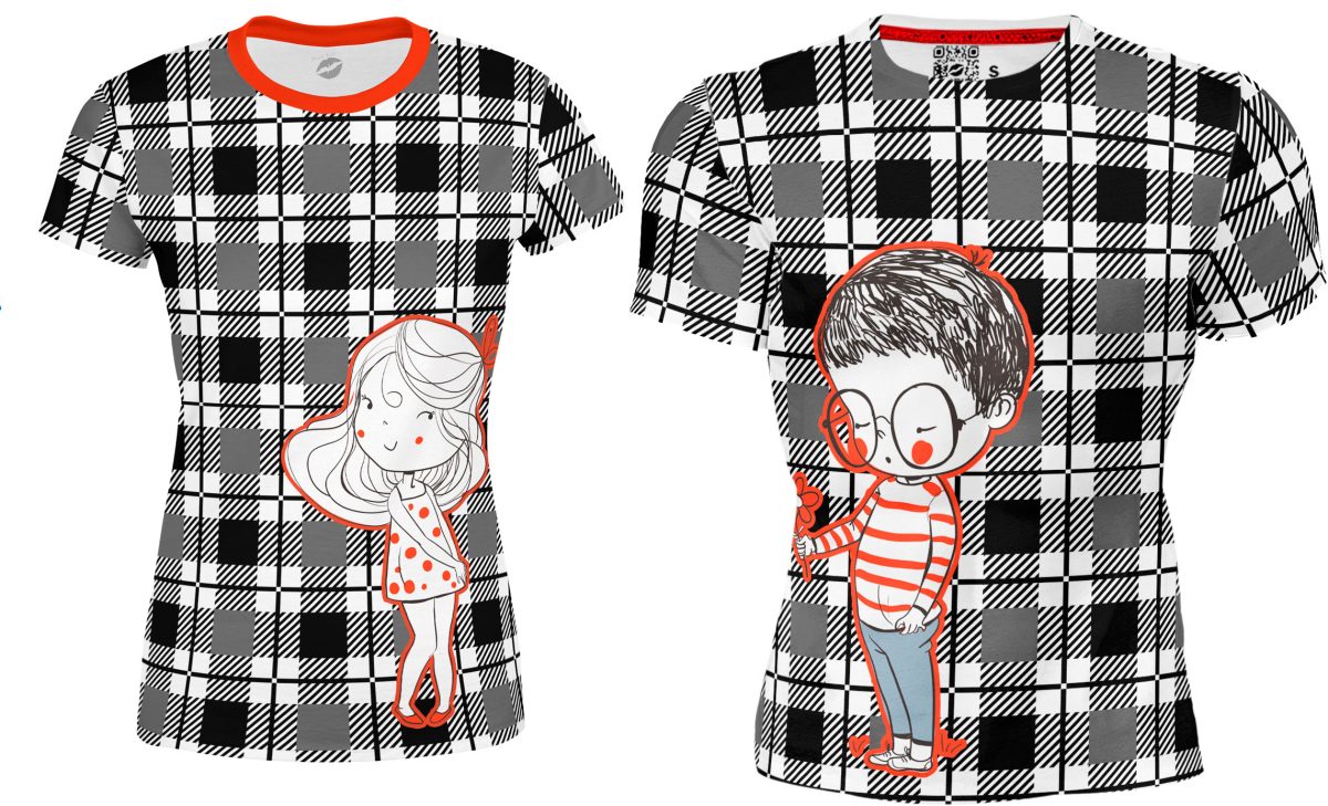 Playera Sublimada Full Print Pareja Flor Amor