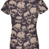 Playera Full Print Dama Cráneos Café - Imagen 2