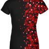 Playera Full Print Dama San Valentín Negra Corazones Rojos - Imagen 2