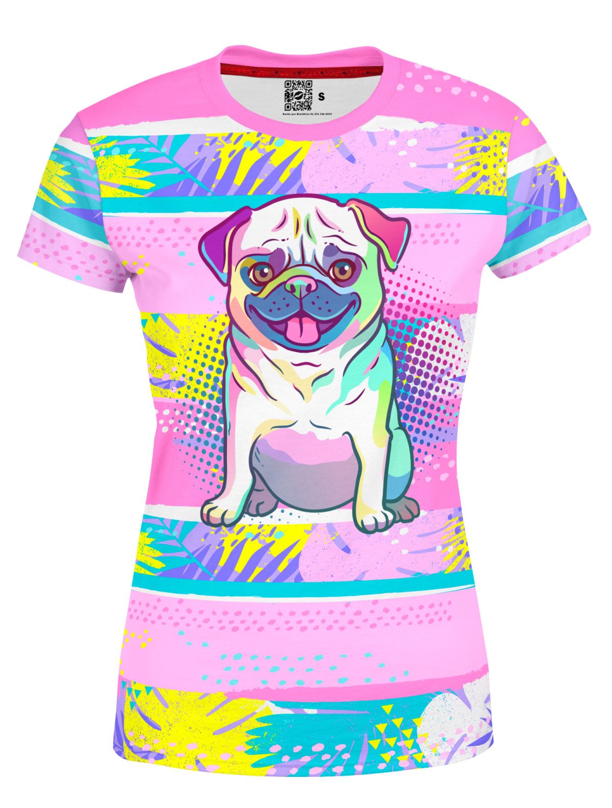 Playera Full Print Dama Pug Mom