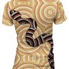 Playera Full Print Dama Serpiente Coral Negra Con Rojo - Imagen 2