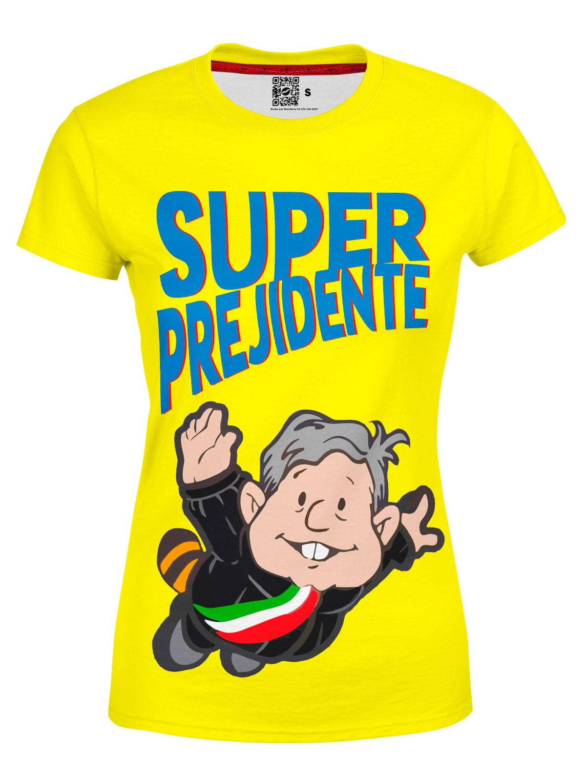 Playera Full Print Dama Super Prejidente Amarilla