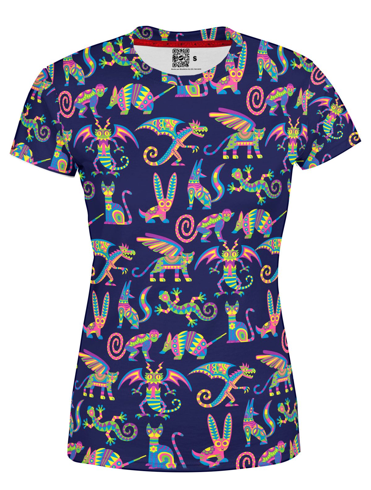Playera Full Print Dama Alebrijes 338 Azul