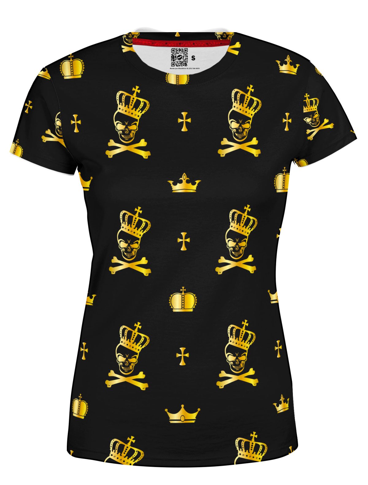 Playera Full Print Dama Front Calavera 040 Calaveras King Doradas