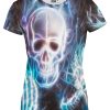 Playera Full Print Dama Calavera 052 Luces Cráneo - Imagen 3