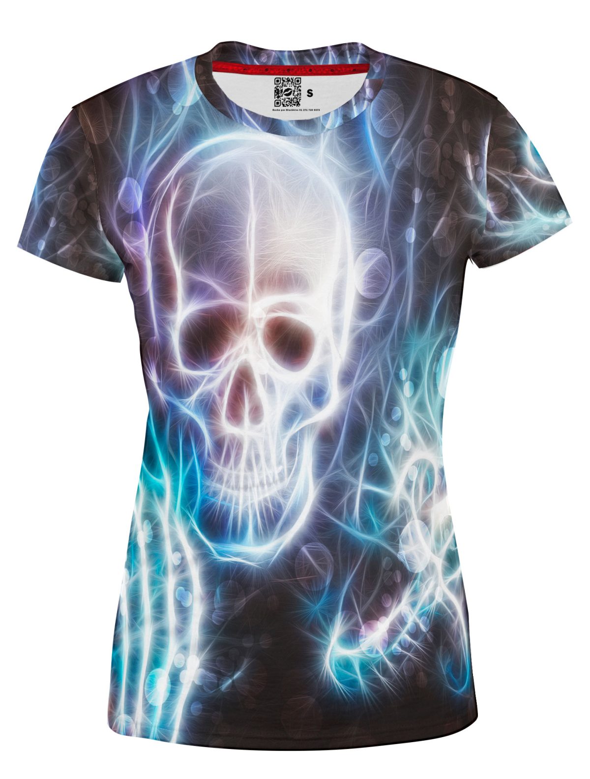 Playera Full Print Dama Calavera 052 Luces Cráneo