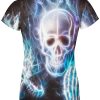 Playera Full Print Dama Calavera 052 Luces Cráneo - Imagen 2